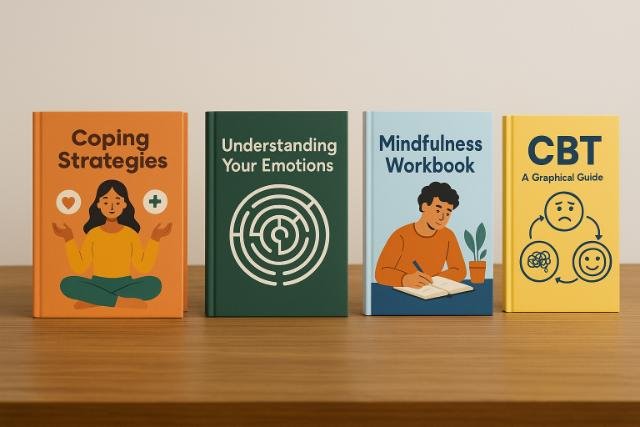 Mental health books showcasing diverse genres for different learning styles