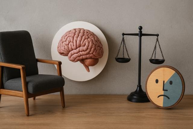 Symbolic representation of diverse therapeutic frameworks in mental health.