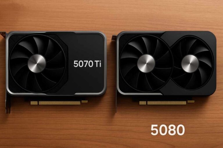 NVIDIA 5070 Ti vs 5080 graphics cards comparison.