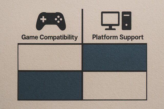 Realistic comparison chart of game compatibility and platform support.