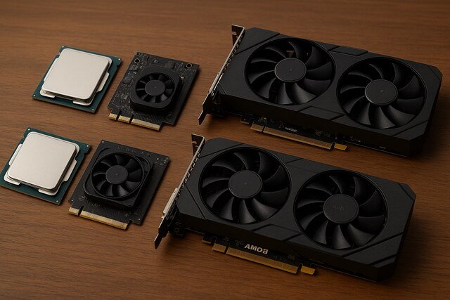 Processors and graphics cards arranged for configuration review