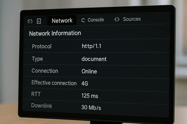 Network Information Panel showing connection and protocol data