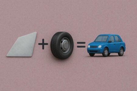 Little Alchemy car creation steps with parts and final car icon.