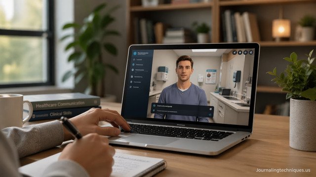 Shadow Health virtual patient simulation on laptop screen