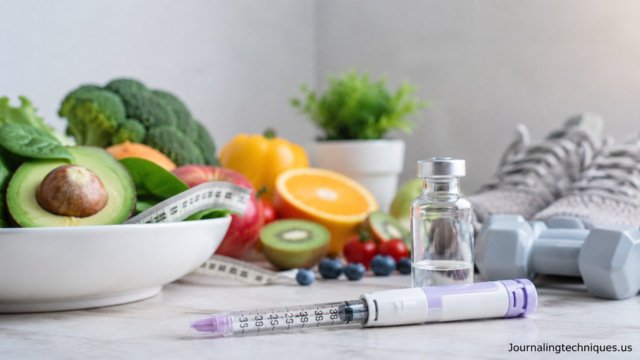 Tirzepatide therapy with healthy foods and wellness concept