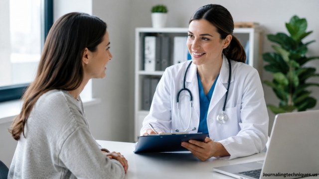 Doctor consulting with a patient during a preventive primary care appointment