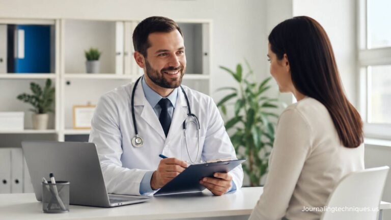 Doctor consulting with a patient in a modern American healthcare clinic