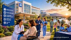 Riverside University Health System: Access Medical Services, Education, and Community Health Programs Riverside University Health System healthcare campus with medical staff and community members