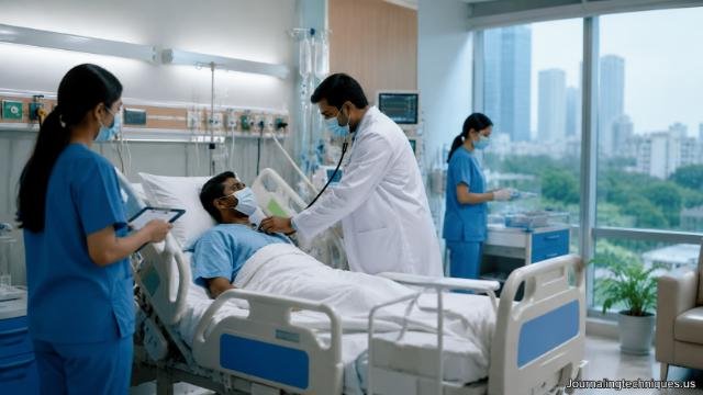 Healthcare professionals providing comprehensive hospital-based medical treatment to a patient.